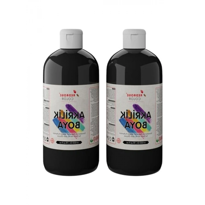 2x500gr Siyah Akrilik Boya Seti