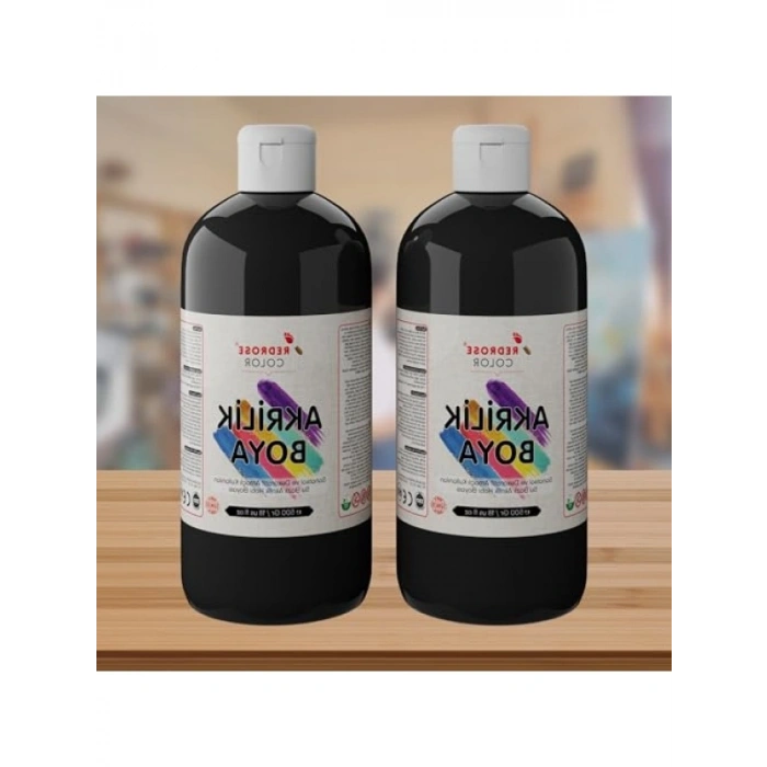 2x500gr Siyah Akrilik Boya Seti