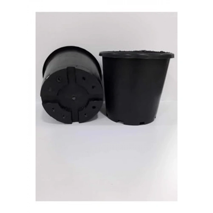 3 Adet 20x25 cm Boyutunda Siyah Plastik Üretim Saksısı, 6.4 Lt Kapasite