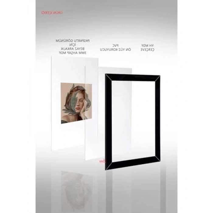 3 Adet 21x30 cm Siyah Ahşap Şeritli Çerçeve, Diploma İçin