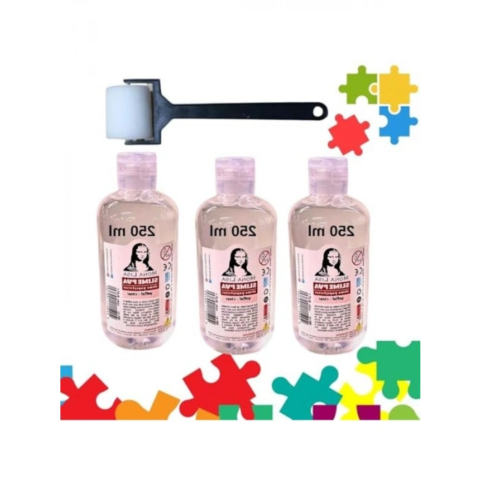 3 Adet 250 Ml Puzzle Yapıştırıcı ve Dağıtıcı Fırça