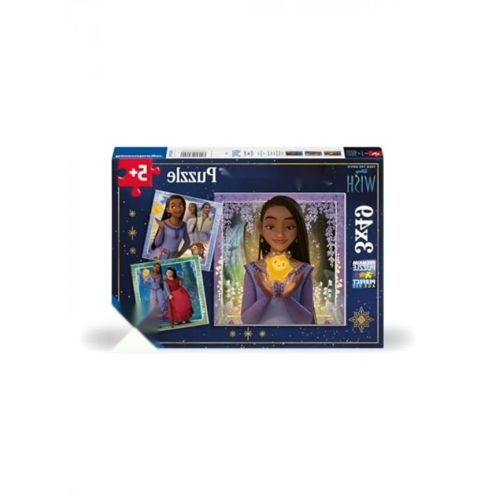 3 Adet 49 Parça Renkli Puzzle Seti