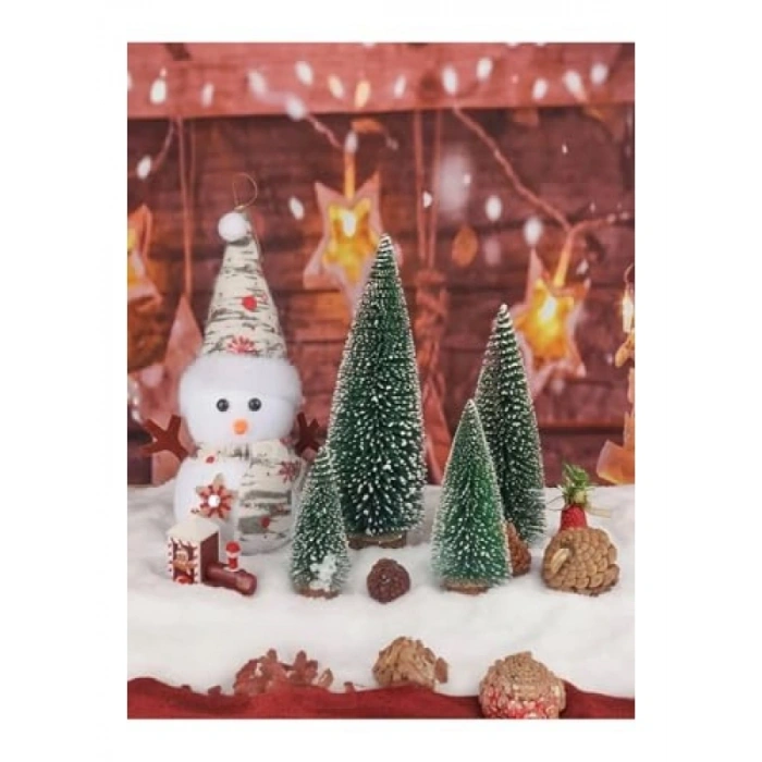 3 Adet Çam Ağacı Seti - 15 cm, 15 cm, 20 cm - Yılbaşı Dekorasyonu