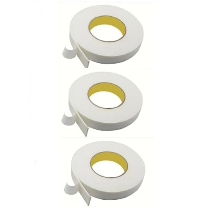 3 Adet Çift Taraflı Yapıştırma Köpük Bantı, 16MM X 1,5 MT