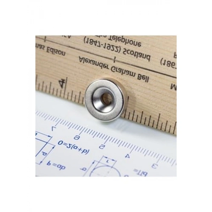 3 Adet D15M X 10/5,5Mm X 3Mm Havşa Delikli Neodyum Mıknatıs
