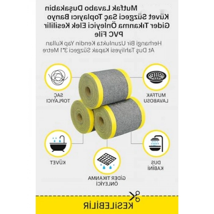 3 Adet Kendinden Yapışkanlı Mutfak Lavabo Süzgeci, PVC File