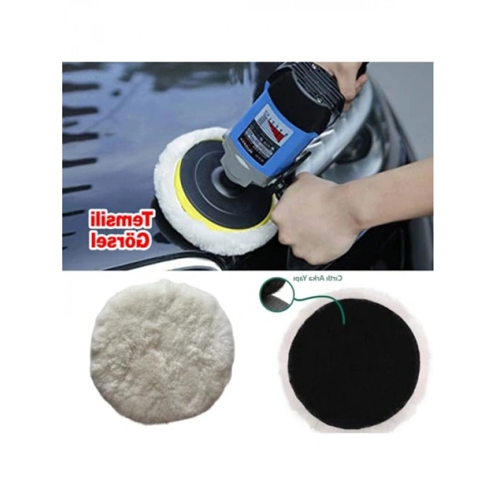 3 Adet Koyun Postu Pedi Ø 125 mm Cırt Tabanlı Pasta Cila Polisaj Süngeri