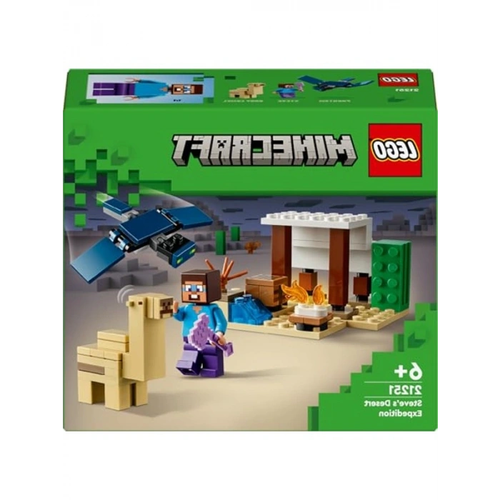 3 Adet LEGO Minecraft Minifigürü ile Çöl Keşfi Seti, 75 Parça