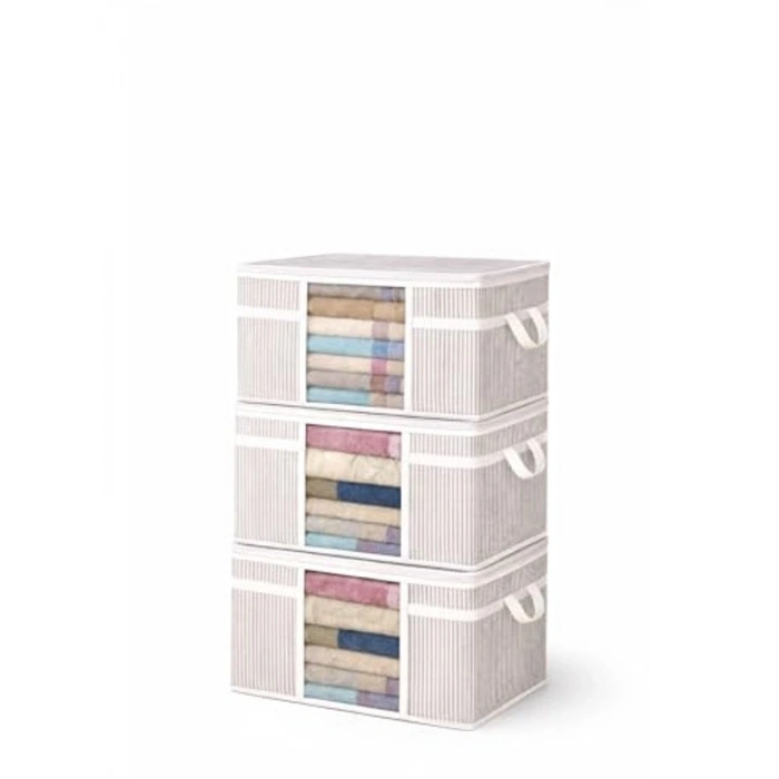 3 Adet Pencereli Kazak Hurç Organizer Düzenleyici (45 x 40 x 30)