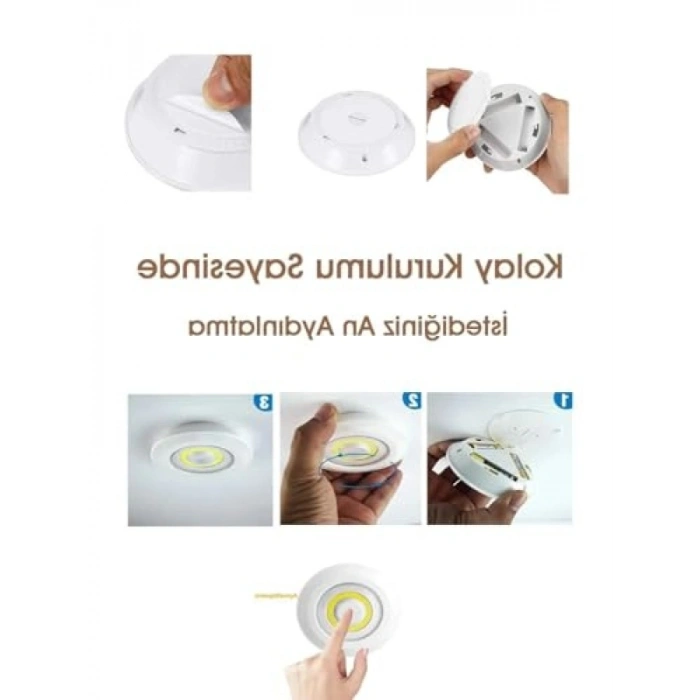 3 Adet Uzaktan Kumandalı Kablosuz LED Aydınlatma