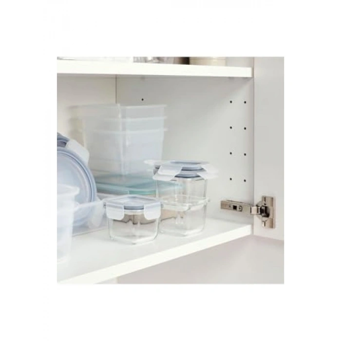 3 Adet Vakumlu Cam Saklama Kabı Seti, 180 ml