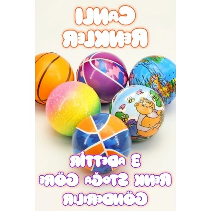 3 Adet Yumuşak 6 cm Stres Topu ile Eğlenceli Oyun