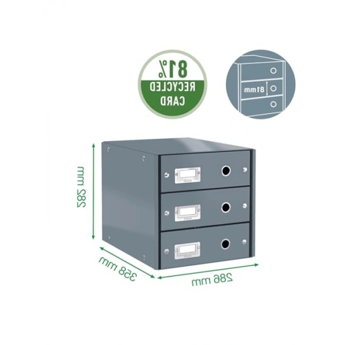 3 Çekmeceli A4 Evrak Rafı, Siyah