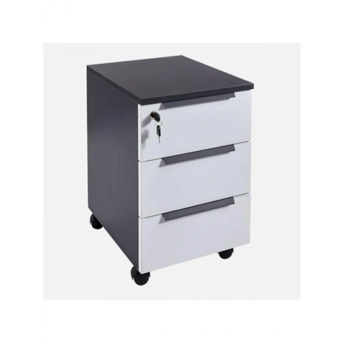 3 Çekmeceli Hareketli Keson - Antrasit ve Lake Beyaz