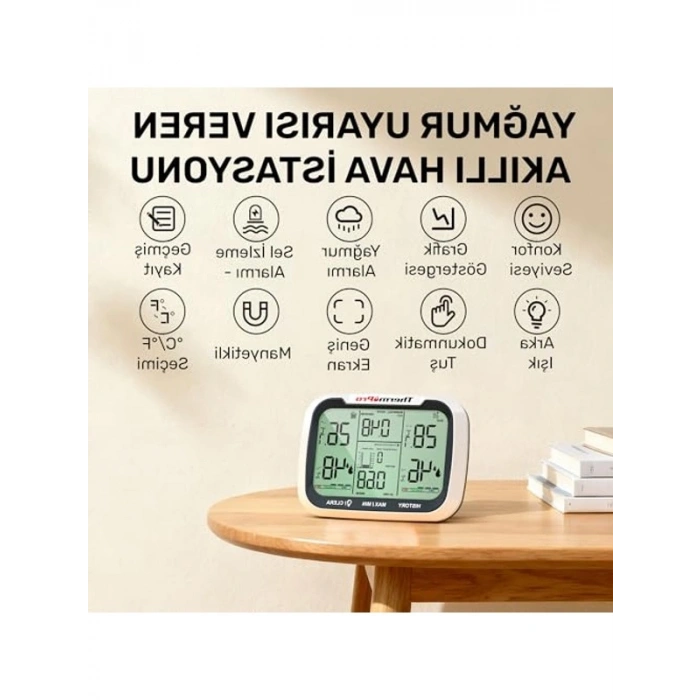 3 Dış Sensörlü Kablosuz Termometre, Dijital Nem Ölçer