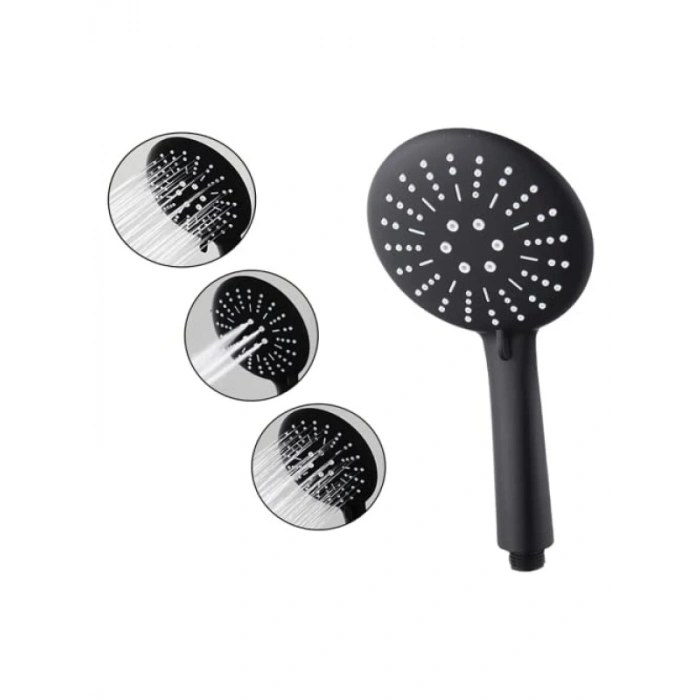 3 Fonksiyonlu Mat Siyah Yüksek Basınçlı El Duşu