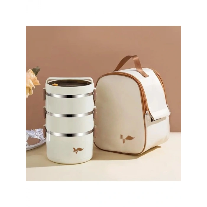 3 Gözlü Çelik Isı Yalıtımlı Yemek Kabı Seti