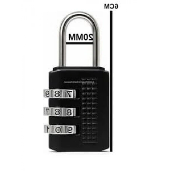 3 Haneli Şifreli Asma Kilit - Dayanıklı Metal Yapı