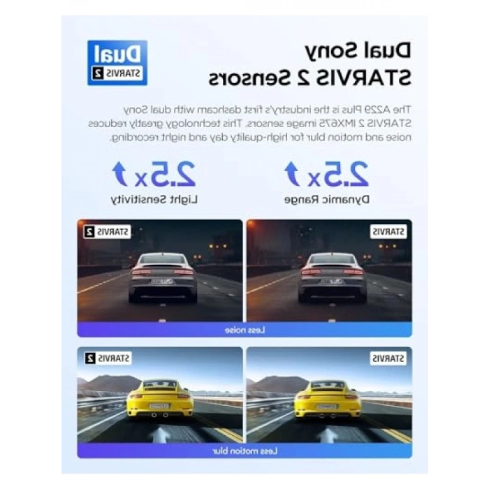 3 Kameralı Araç Kamerası - 2K Ön, İç ve Arka Kayıt