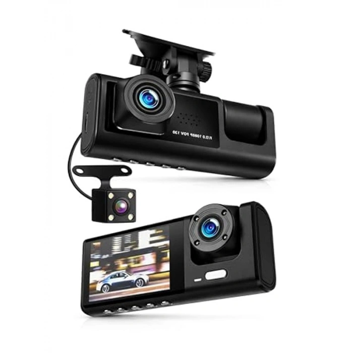 3 Kameralı FullHD Araç Kamerası, Hareket Sensörü ile