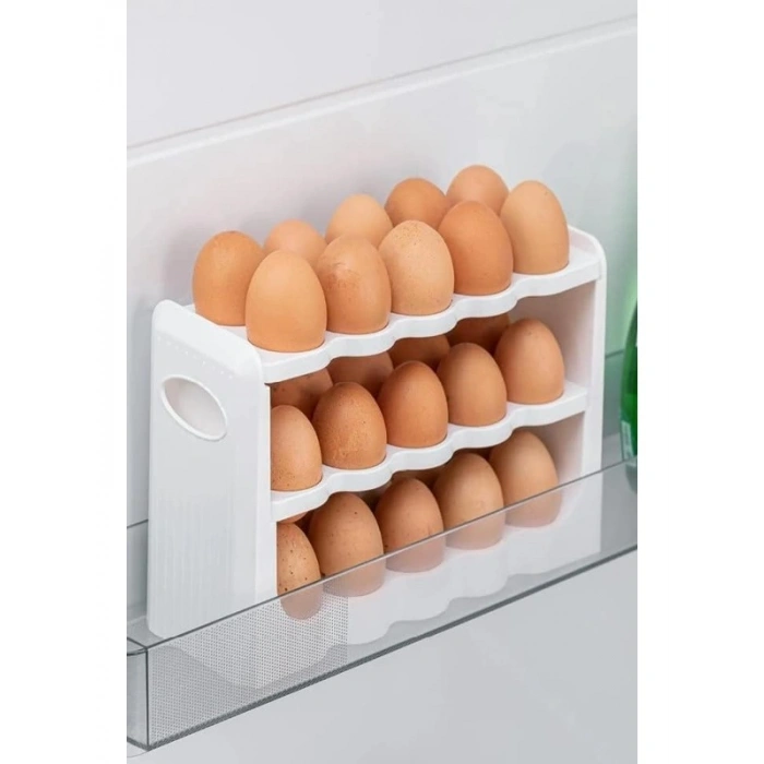 3 Katlı 30 Bölmeli Yumurtalık Buzdolabı Organizeri