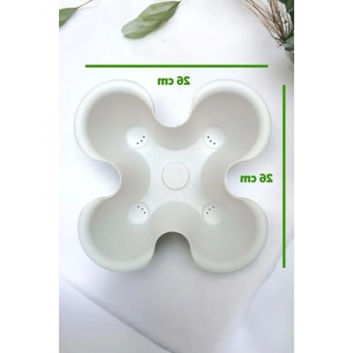 3 Katlı Dekoratif Saksı Seti - Yonca Tasarımı, 26.5 x 26.5 cm