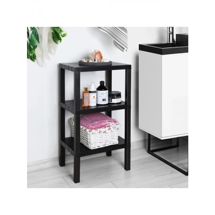 3 Katlı Köşe Rafı | Banyo, Mutfak ve Kiler İçin Pratik Organizer | 38x29x74 cm