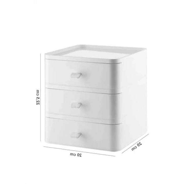 3 Katlı Masaüstü Organizer - Makyaj ve Aksesuar Düzenleyici