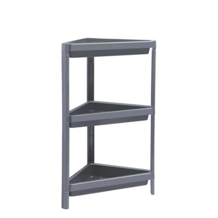 3 Katlı Üçgen Plastik Banyo ve Mutfak Rafı