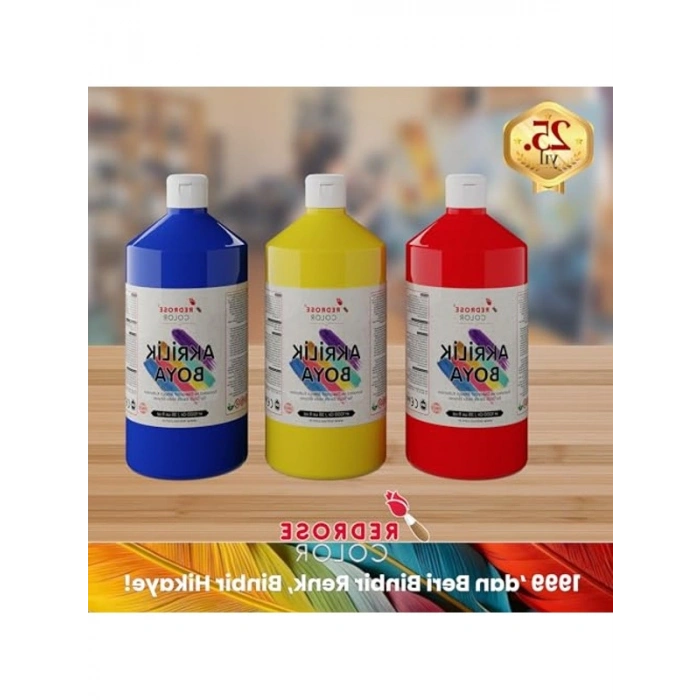 3lü Akrilik Boya Seti - 1000 gr Renkli Seçenekler
