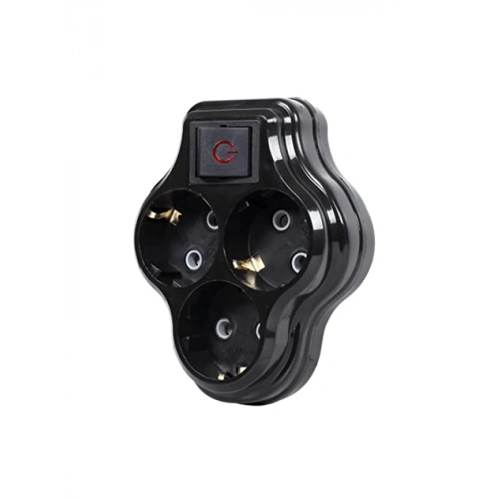 3lü Anahtarlı Topraklı Priz - 16A, 250V