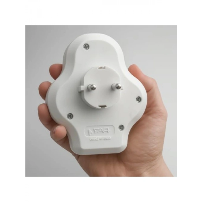 3lü Beyaz Topraklı Düğmeli Priz Seti - Kablosuz Açma Kapama