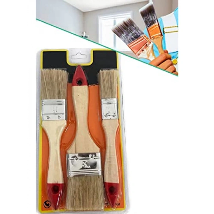 3lü Boya Fırça Seti - Kestirme Fırçalar