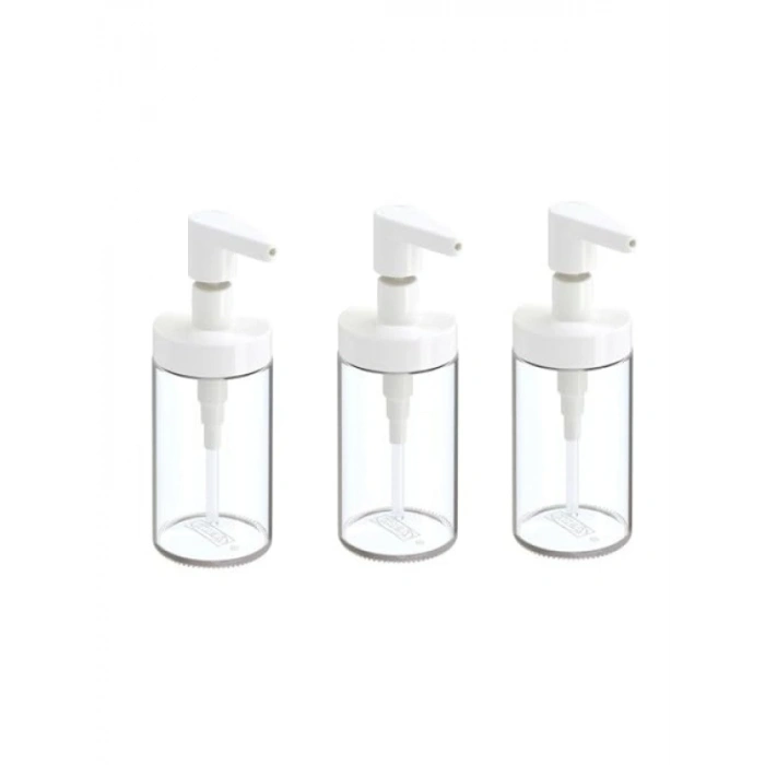 3lü Cam Sabunluk Seti, Beyaz, 15 cm