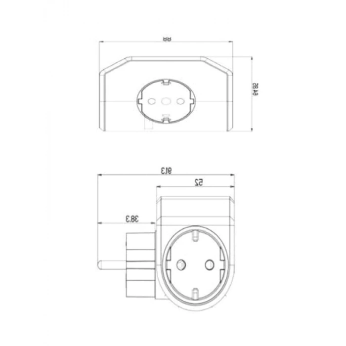 3lü Çocuk Korumalı Topraklı Fiş Priz - Siyah