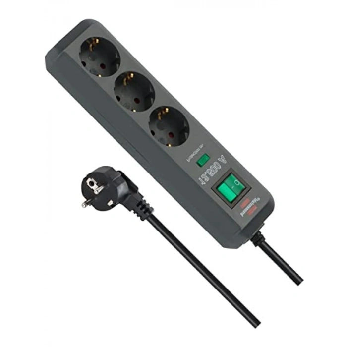 3lü Çoklu Priz, Yüksek Gerilim Koruma, 1.5 m Kablolu