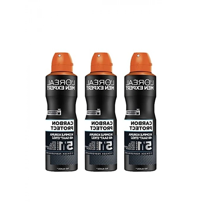 3lü Deodorant Seti - Men Expert Karbon Koruma