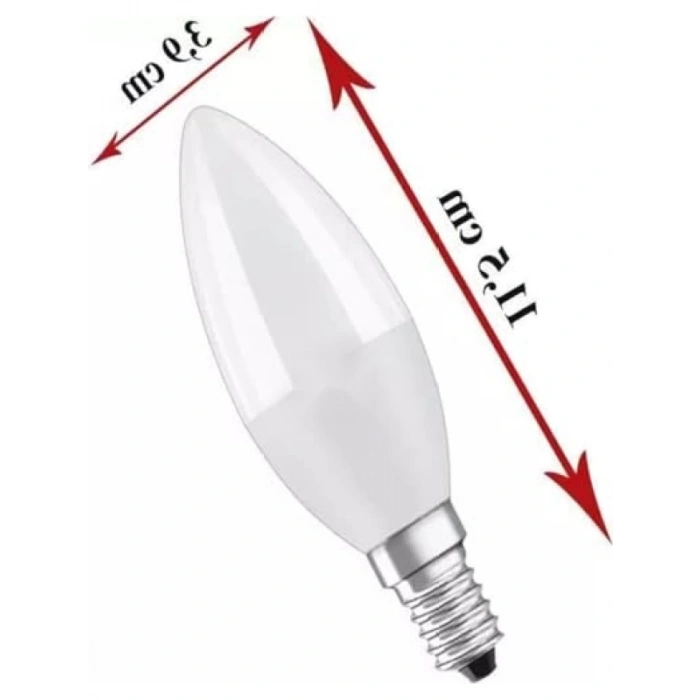 3lü E14 Duy Sarı Işık LED Mum Ampul - 7,5W