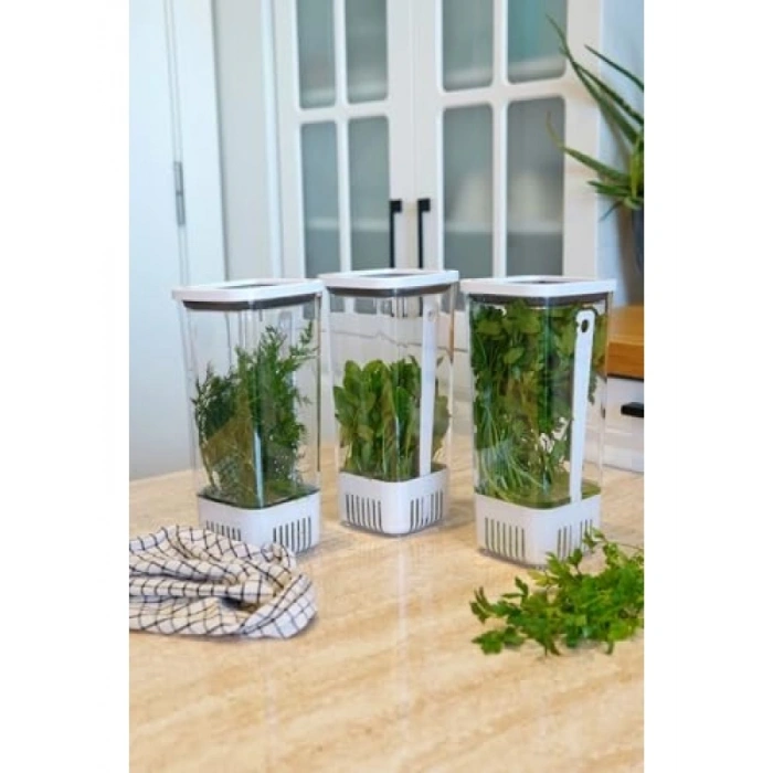 3lü Eko Set Yeşillik Saklama Kabı - 1,7 Litre