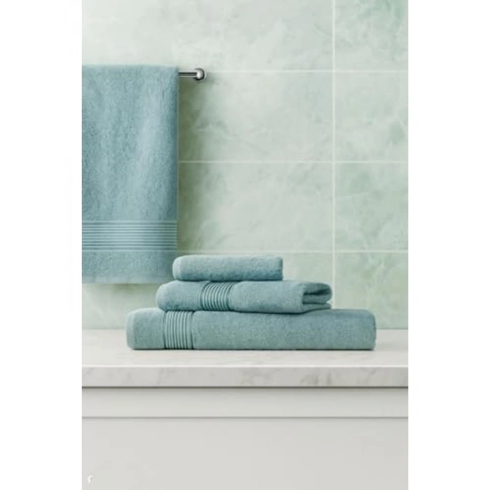 3lü Ekonomik Banyo Havlu Seti, %100 Pamuklu Mint Renk