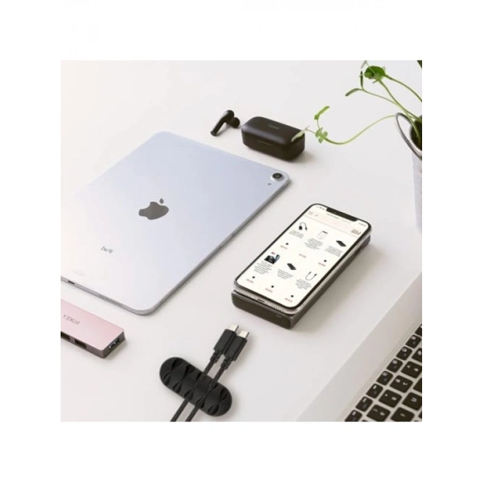 3lü Kablo Tutucu Seti - Her Biri 5 Kablo Kapasiteli, Yapışkanlı Klips