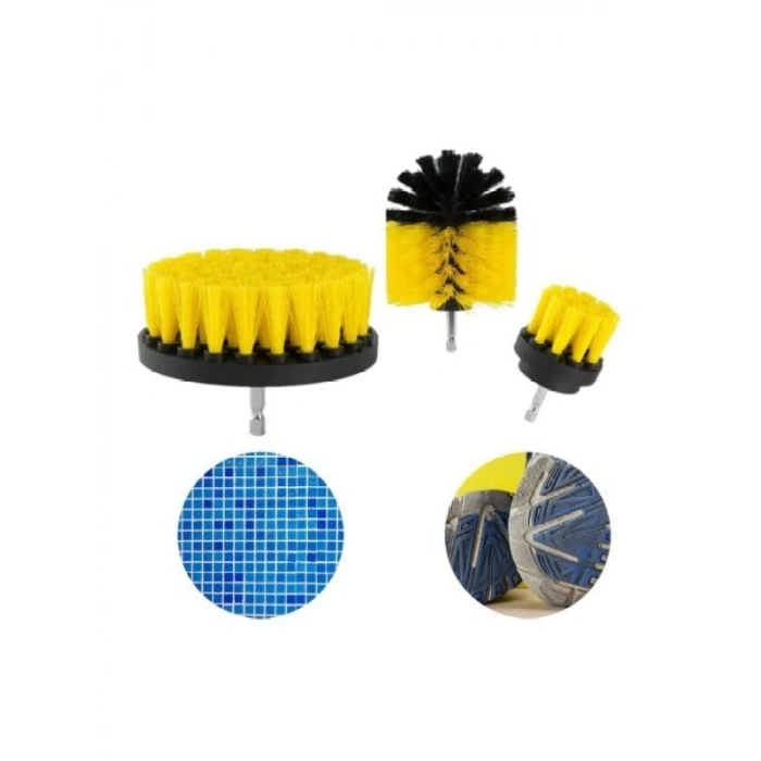 3lü Matkap Ucu Temizleme Fırça Seti - Çok Amaçlı