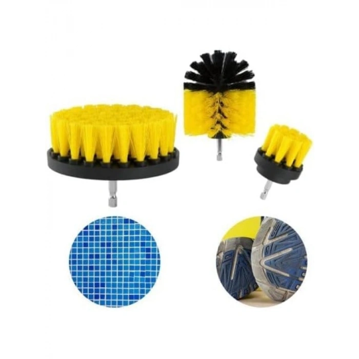 3lü Matkap Ucu Temizlik Fırçası Seti