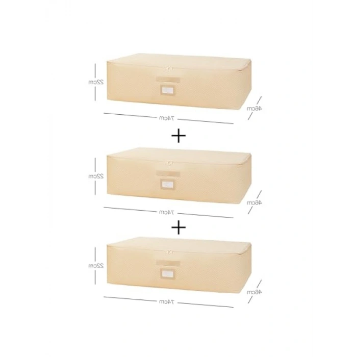 3lü Mega Boy Baza Altı Hurç Seti - 74x46x22 cm