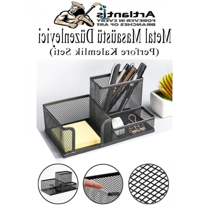 3lü Metal Kalemlik Seti, Fileli Tasarım