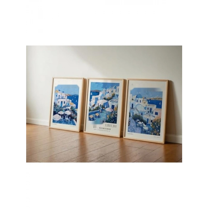 3lü Modern Dekoratif Çerçevesiz Poster Seti, 50 x 70 cm