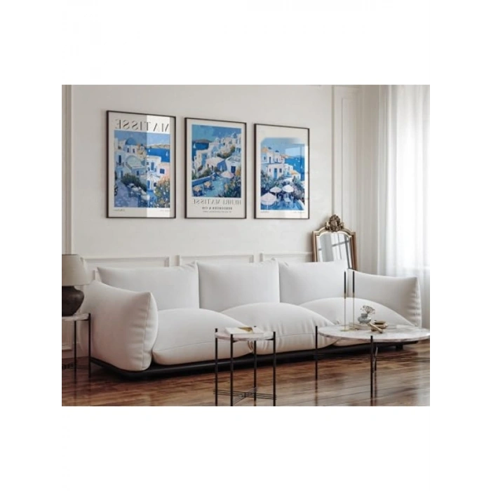 3lü Modern Dekoratif Çerçevesiz Poster Seti, 50 x 70 cm
