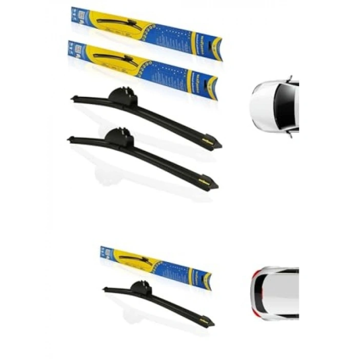 3lü Muz Silecek Takımı, Ön ve Arka, 600mm + 400mm