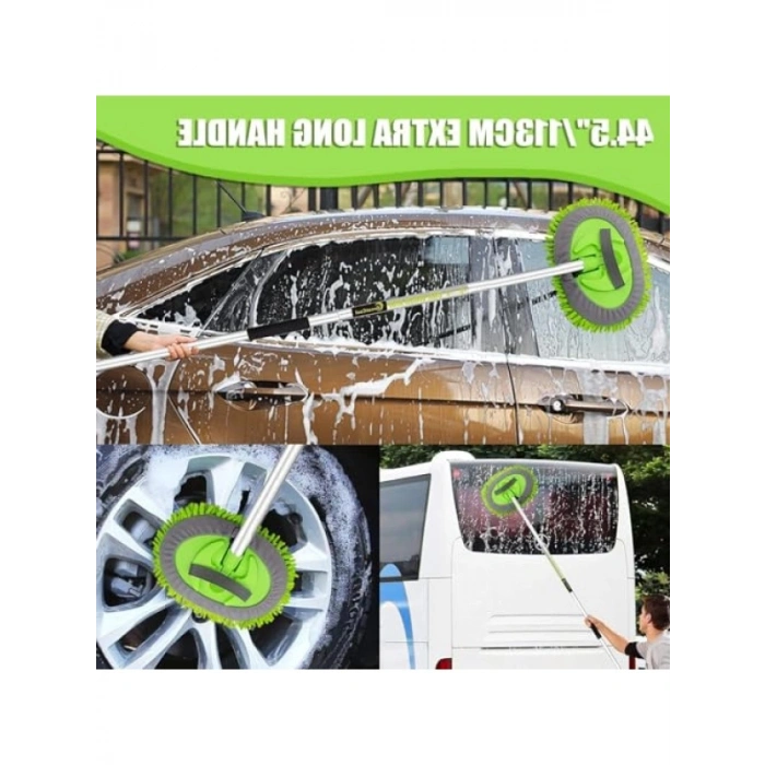 3lü Oto Dış Temizlik Seti - Teleskopik Fırça ve Mikrofiber Bez