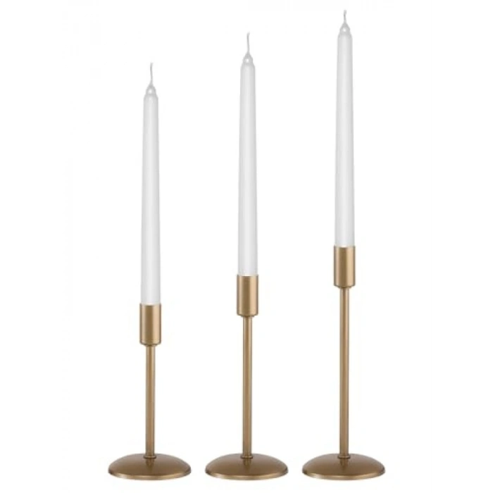 3lü Paslanmaz Dekoratif Şamdan Mumluk Seti